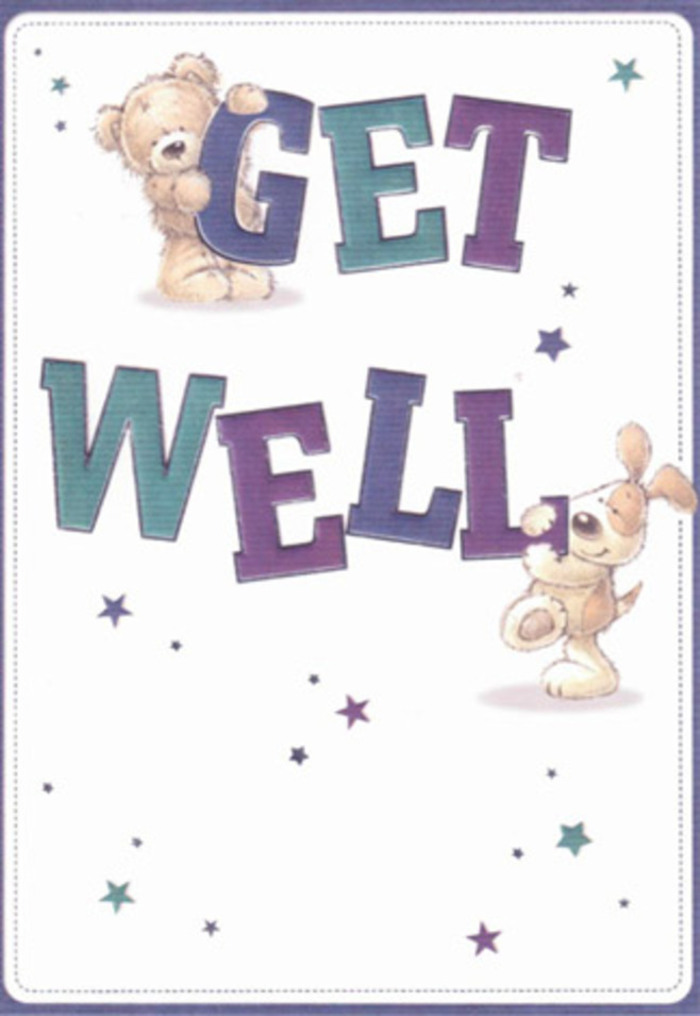 This beautiful get well card is a joyful ode to healing-a vibrant snapshot of support and encouragement, crafted with the same mindful artistry we cherish in Walworth. At its heart, an affectionate bear and a spirited puppy are captured with care, their plush textures nearly palpable, reminiscent of cherished soft toys gifted from Borough Market's stalls. Playful stars float around the pair like small blessings drifting toward a recovering loved one. The hand-lettered words 'Get Well' emanate confidence and steadiness, shaded in luminous purples and aquas, their form grounded yet inviting. The bear's fuzzy surface and the puppy's velvety ears add depth and emotional resonance, while the creamy white background imparts purity and clarity-attributes valued in both thoughtful card design and fresh floral arrangements. Imagine sending this card together with a cheerful bouquet delivered by Flower Delivery Walworth; the combined effect would radiate compassion and positivity through the winding streets near Manor Place. With each glance, the card offers reassuring energy and gentle kindness-perfect for uplifting spirits no matter the recipient's age.